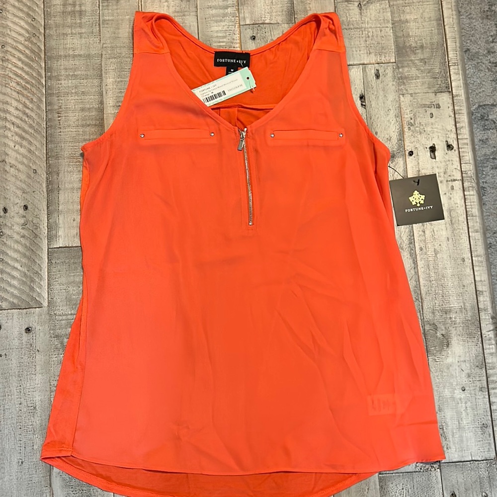 Orange tank with zipper
